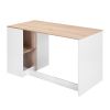 47.2" Computer Desk with 5 Storage Shelves, Modern Study Writing Desk for Small Spaces Gaming Desk, Multipurpose Student Learning Table Workstation fo