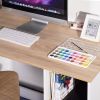 47.2" Computer Desk with 5 Storage Shelves, Modern Study Writing Desk for Small Spaces Gaming Desk, Multipurpose Student Learning Table Workstation fo