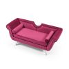 61'Width Modern Accent Velvet Upholstered Loveseat Settee Nailhead Trimming Curved Backrest Rolled Arms Couch with Removable Cushion Silver Metal Legs