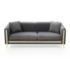 77.2' Modern Upholstered Velvet Sofa 3 Seater Couch with Removable Cushions Side Pocket Mid-Century Tufted Living Room Set Gold Metal Legs,2 Pillows I