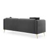 77.2' Modern Upholstered Velvet Sofa 3 Seater Couch with Removable Cushions Side Pocket Mid-Century Tufted Living Room Set Gold Metal Legs,2 Pillows I