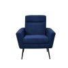 Mid Century Modern Upholstered Fabric Accent Chair;  Living Room;  Bedroom Leisure Single Sofa Chair (with Metal Legs);  TV armrest seat;  Suitable fo