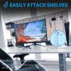 DEZCTOP Bifrost 160 63W x 28D Gaming PC Computer Desk with Shelves;  Large Workstation for Gamers or Home Office with Pegboard;  Built-in Cable Manage
