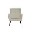 Mid Century Modern Upholstered Fabric Accent Chair, Living Room, Bedroom Leisure Single Sofa Chair (with Metal Legs), TV armrest seat, Suitable for Sm