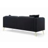 77.2' Modern Upholstered Velvet Sofa 3 Seater Couch with Removable Cushions Side Pocket Mid-Century Tufted Living Room Set Gold Metal Legs,2 Pillows I