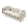 77.2' Modern Upholstered Velvet Sofa 3 Seater Couch with Removable Cushions Side Pocket Mid-Century Tufted Living Room Set Gold Metal Legs,2 Pillows I