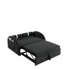 Modern 55.5" Pull Out Sleep Sofa Bed 2 Seater Loveseats Sofa Couch with side pockets, Adjsutable Backrest and Lumbar Pillows for Apartment Office Livi