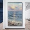 Hand Painted Oil Painting Original Oil Painting on Canvas Sea Landscape Painting Large Wall Sky Sea Painting Sea Level Painting Of Sunrise Landscape L