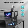 EVAJOY Home Office Computer Desk with File Drawer, LED Strip, Power Outlet