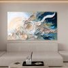 Hand Painted Oil Painting Original Flower Textured Wall Art 3D Abstrat Painting On Canvas Wall Decor Living Room Soft Color Textured Flower Wall Art S