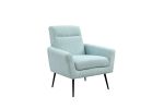 Mid Century Modern Upholstered Fabric Accent Chair;  Living Room;  Bedroom Leisure Single Sofa Chair (with Metal Legs);  TV armrest seat;  Suitable fo