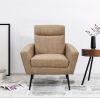 Mid Century Modern Upholstered Fabric Accent Chair;  Living Room;  Bedroom Leisure Single Sofa Chair (with Metal Legs);  TV armrest seat;  Suitable fo