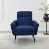 Mid Century Modern Upholstered Fabric Accent Chair;  Living Room;  Bedroom Leisure Single Sofa Chair (with Metal Legs);  TV armrest seat;  Suitable fo