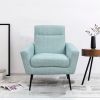 Mid Century Modern Upholstered Fabric Accent Chair;  Living Room;  Bedroom Leisure Single Sofa Chair (with Metal Legs);  TV armrest seat;  Suitable fo