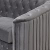 82" Mid Century Modern Sofa with Rubber Wood Legs; Velvet Upholstered Sofa Couch; Sofa with Thick Removable Seat Cushion;  3 Seater Sofa Couch for Liv