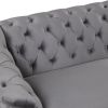82" Mid Century Modern Sofa with Rubber Wood Legs; Velvet Upholstered Sofa Couch; Sofa with Thick Removable Seat Cushion;  3 Seater Sofa Couch for Liv