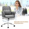 Modern Home Office Leisure Chair PU Leather Adjustable Swivel with Armrest