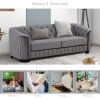 82" Mid Century Modern Sofa with Rubber Wood Legs; Velvet Upholstered Sofa Couch; Sofa with Thick Removable Seat Cushion;  3 Seater Sofa Couch for Liv