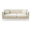 77.2' Modern Upholstered Velvet Sofa 3 Seater Couch with Removable Cushions Side Pocket Mid-Century Tufted Living Room Set Gold Metal Legs,2 Pillows I
