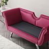 61'Width Modern Accent Velvet Upholstered Loveseat Settee Nailhead Trimming Curved Backrest Rolled Arms Couch with Removable Cushion Silver Metal Legs