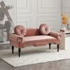 54' Width Modern Velvet Upholstered Loveseat Sofa Accent Bedside Entryway Bench Small Sofa 2 Seater Couch Settee for Living Room Bedroom Nail Head Tri