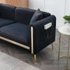 77.2' Modern Upholstered Velvet Sofa 3 Seater Couch with Removable Cushions Side Pocket Mid-Century Tufted Living Room Set Gold Metal Legs,2 Pillows I