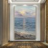 Hand Painted Oil Painting Original Oil Painting on Canvas Sea Landscape Painting Large Wall Sky Sea Painting Sea Level Painting Of Sunrise Landscape L