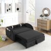 Modern 55.5" Pull Out Sleep Sofa Bed 2 Seater Loveseats Sofa Couch with side pockets, Adjsutable Backrest and Lumbar Pillows for Apartment Office Livi