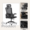 Ergonomic Office Desk Chair,Mesh High Back Computer Chair with Adjustable 3D Headrest & Lumbar Support & Flip-Up Arms Executive/Home/Study/Work Office