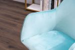 Modern Velvet Adjustable Height 360 Revolving Home Office Chair With Gold Metal Legs And Universal Wheel For Indoor