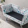 61'Width Modern Accent Velvet Upholstered Loveseat Settee Nailhead Trimming Curved Backrest Rolled Arms Couch with Removable Cushion Silver Metal Legs