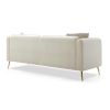 77.2' Modern Upholstered Velvet Sofa 3 Seater Couch with Removable Cushions Side Pocket Mid-Century Tufted Living Room Set Gold Metal Legs,2 Pillows I