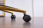 Modern Velvet Adjustable Height 360 Revolving Home Office Chair With Gold Metal Legs And Universal Wheel For Indoor