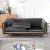 77.2' Modern Upholstered Velvet Sofa 3 Seater Couch with Removable Cushions Side Pocket Mid-Century Tufted Living Room Set Gold Metal Legs,2 Pillows I