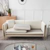 77.2' Modern Upholstered Velvet Sofa 3 Seater Couch with Removable Cushions Side Pocket Mid-Century Tufted Living Room Set Gold Metal Legs,2 Pillows I