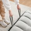 Modern Velvet Loveseat Futon Sofa Couch w/Pullout Bed,Small Love Seat Lounge Sofa w/Reclining Backrest,Toss Pillows, Pockets,Furniture for Living Room