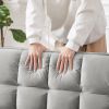 Modern Velvet Loveseat Futon Sofa Couch w/Pullout Bed,Small Love Seat Lounge Sofa w/Reclining Backrest,Toss Pillows, Pockets,Furniture for Living Room