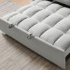 Modern Velvet Loveseat Futon Sofa Couch w/Pullout Bed,Small Love Seat Lounge Sofa w/Reclining Backrest,Toss Pillows, Pockets,Furniture for Living Room