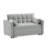 Modern Velvet Loveseat Futon Sofa Couch w/Pullout Bed,Small Love Seat Lounge Sofa w/Reclining Backrest,Toss Pillows, Pockets,Furniture for Living Room