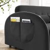 Modern 55.5" Pull Out Sleep Sofa Bed 2 Seater Loveseats Sofa Couch with side pockets, Adjsutable Backrest and Lumbar Pillows for Apartment Office Livi