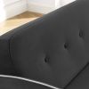 Modern 55.5" Pull Out Sleep Sofa Bed 2 Seater Loveseats Sofa Couch with side pockets, Adjsutable Backrest and Lumbar Pillows for Apartment Office Livi