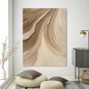 Hand Painted Oil Painting Time River Art Boho Wall Art Brown Abstract Minimalist Wall Art Painting Living Room Wall Decor 3D Texture Art Canvas Oil Pa