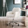 Modern Faux fur home office chair; fluffy chair for girls; makeup vanity Chair