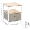 Nightstand 1-Drawer Shelf Storage- Bedside Furniture & Accent End Table Chest For Home, Bedroom, Office, College Dorm, Steel Frame, Wood Top, Easy Pul