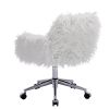 Modern Faux fur home office chair; fluffy chair for girls; makeup vanity Chair