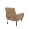 Mid Century Modern Upholstered Fabric Accent Chair;  Living Room;  Bedroom Leisure Single Sofa Chair (with Metal Legs);  TV armrest seat;  Suitable fo