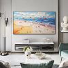 Hand Painted Oil Painting Abstract Beach Vacation Commemorative Oil Painting Original Hand-Painted Summer Landscape Colorful Parachute Wall Art 3D Cre