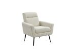 Mid Century Modern Upholstered Fabric Accent Chair, Living Room, Bedroom Leisure Single Sofa Chair (with Metal Legs), TV armrest seat, Suitable for Sm