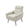 Mid Century Modern Upholstered Fabric Accent Chair, Living Room, Bedroom Leisure Single Sofa Chair (with Metal Legs), TV armrest seat, Suitable for Sm