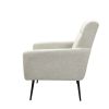 Mid Century Modern Upholstered Fabric Accent Chair, Living Room, Bedroom Leisure Single Sofa Chair (with Metal Legs), TV armrest seat, Suitable for Sm